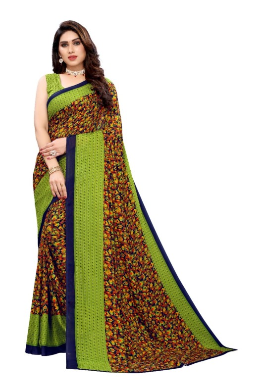 Fancy Georgette Printed Saree With blouse